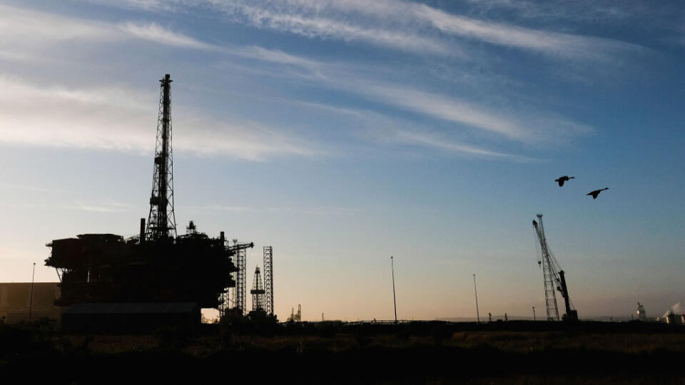 Brent Delta Oil Rig Platform Rests In Seaton Port