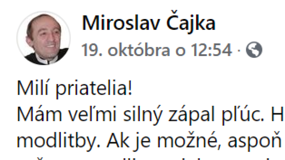 Katolícky kňaz Miroslav Čajka venoval svoje posledné dni spochybňovaniu pandémie nového koronavírusu.