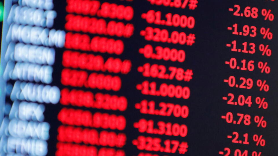 Global indices are displayed on a screen on the trading floor at the New York Stock Exchange (NYSE) in Manhattan, New York City