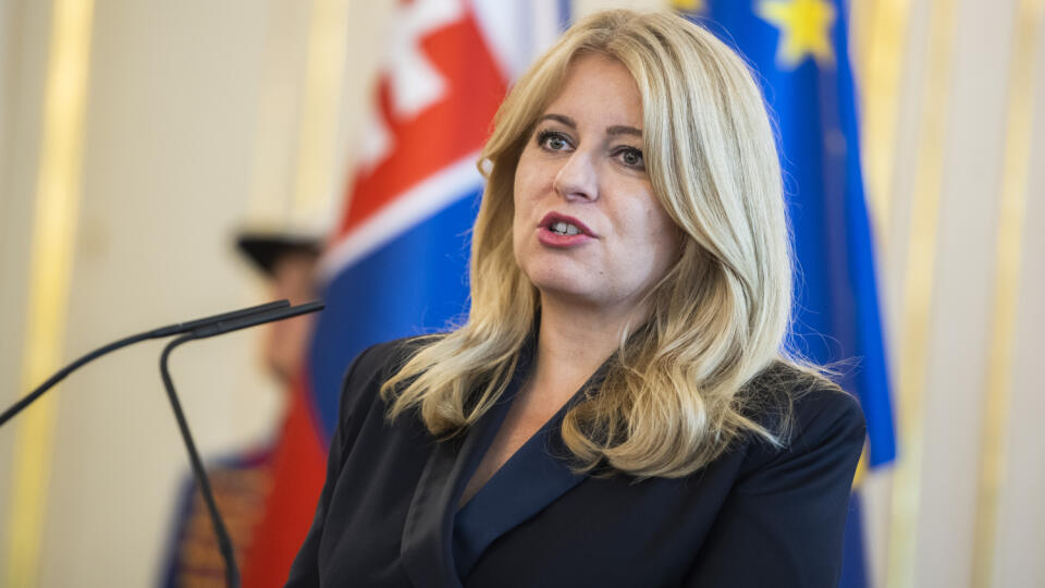 Na snímke prezidentka SR Zuzana Čaputová počas príhovoru v rámci vymenovania 22 nových vysokoškolských profesoriek a profesorov v Prezidentskom paláci v Bratislave 31. augusta 2022. FOTO TASR - Jaroslav Novák