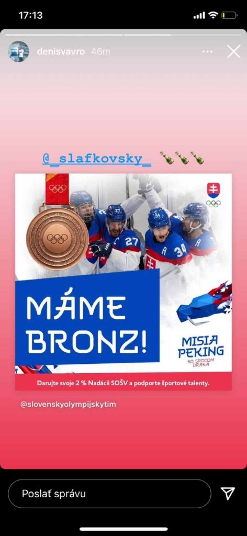 Slovenskí športovci a osobnosti gratulovali našim famóznym hokejistom cez sociálne siete.