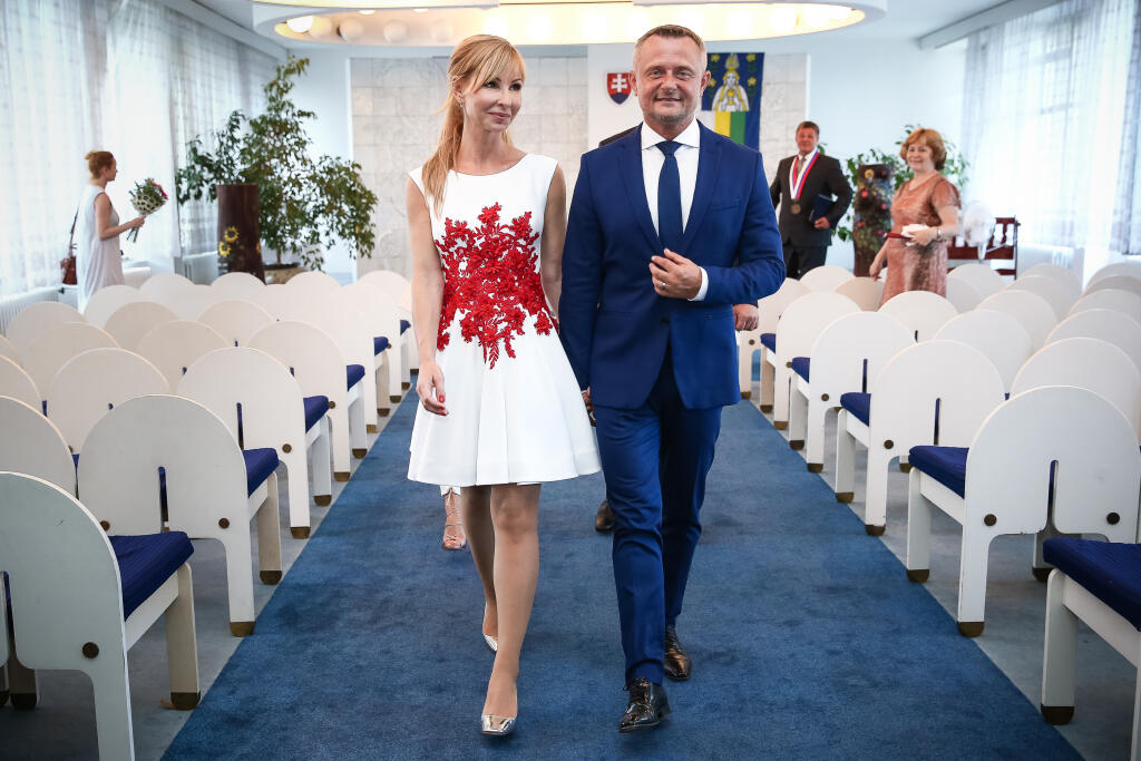 Svadba Viliama Rozborila a Alexandry Novotnej v Dunajskej Lužnej.