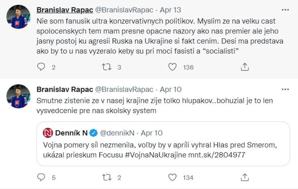 Rapáč sa často vyjadruje k politike na sociálnej sieti.