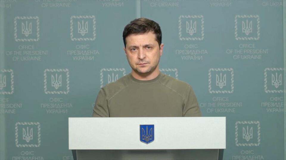 President Zelensky in his fourth video, which he addressed to the people of Ukraine.  In it, Zelensky says that they have left Ukraine alone in the fighting with Russia, and none of the 27 leaders of European countries have answered whether they can join NATO.  The president and his family remain in Ukraine with the people of the country.