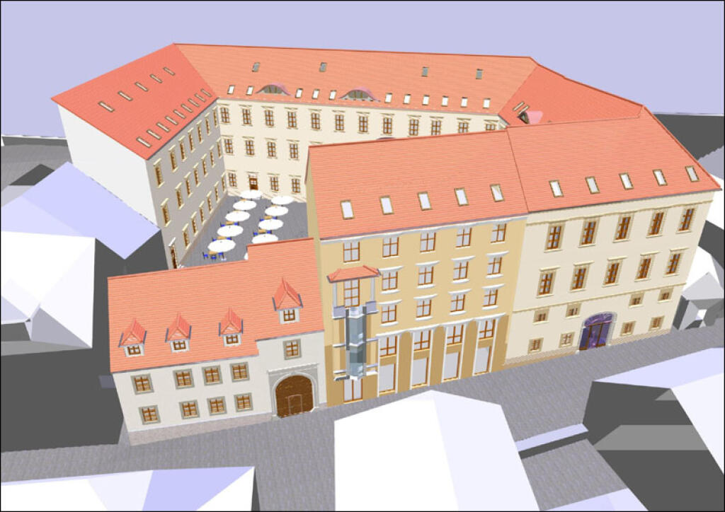 Esterházyho palác po možnej rekonštrukcii, starší návrh