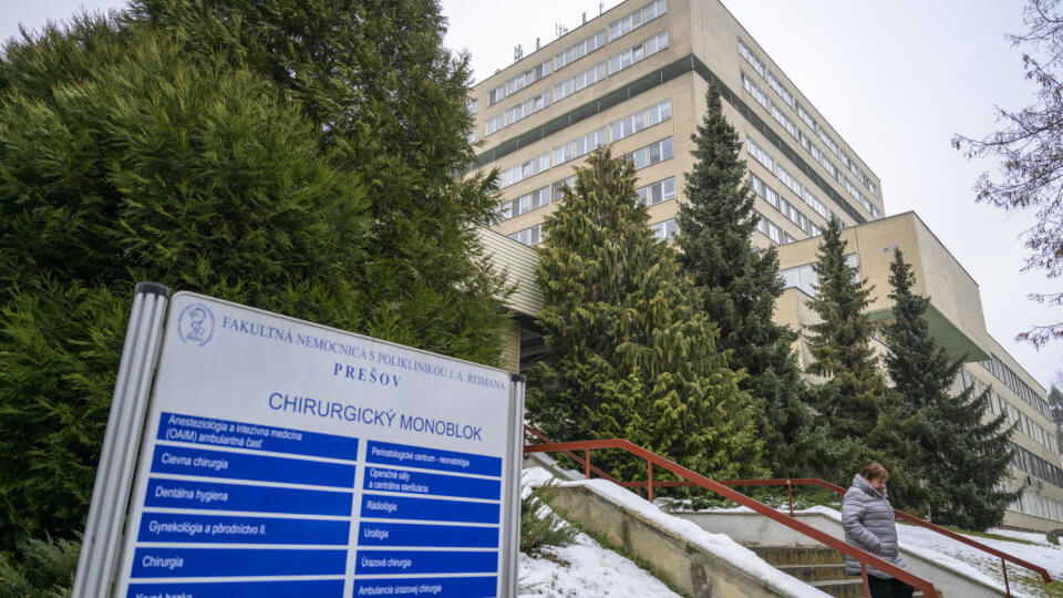 Na snímke chirurgický monoblok Fakultnej nemocnice Jána Adama Reimana v Prešove 17. januára 2025. FOTO TASR - Veronika Mihaliková