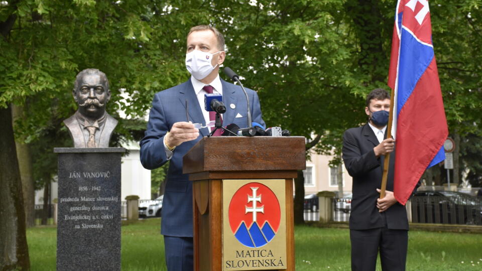 Matica slovenská (MS) aj v 21. storočí zohráva dôležitú úlohu ako moderná národná inštitúcia. Jej financovanie je ale biedne. Hovoril o tom predseda Národnej rady SR Boris Kollár (Sme rodina) po štvrtkovej návšteve MS v Martine. Na snímke predseda parlamentu Boris Kollár počas návštevy MS v Martine 28. mája 2020. EASYFOTO TASR - Miroslava Mlynárová