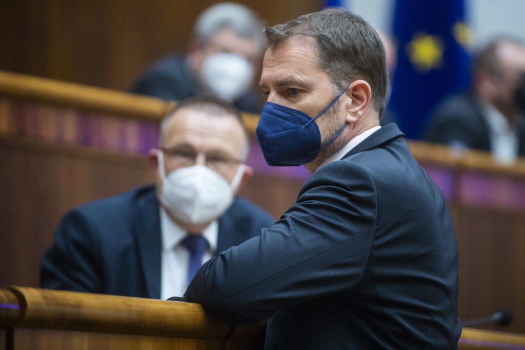 Na snímke podpredseda vlády a minister financií SR Igor Matovič (OĽaNO) počas rokovania 53. schôdze Národnej rady SR 8. decembra 2021 v Bratislave. FOTO TASR - Jakub Kotian