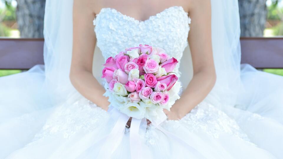 Bride And Flowers