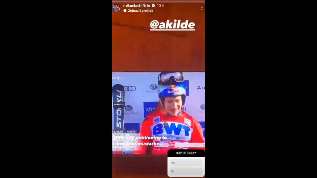 Prostredníctvom videa na Instagrame chcela od fanúšikov vedieť, či si má nechať bradu alebo mu to viac svedčí oholenému, ako na pretekoch cez víkend.