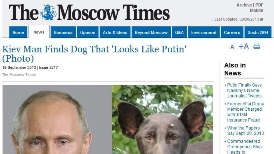 Prezident Putin (vľavo) a jeho psí dvojník.