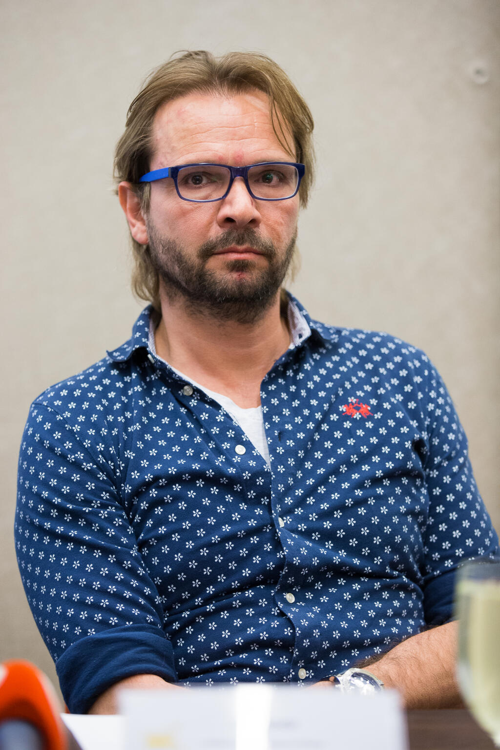 Tlačová konferencia zvolaná k uvedeniu ďaľšieho ročníka tanečného festivalu Chorea v Bratislave. Na snímke Ján Ďurovčík.
