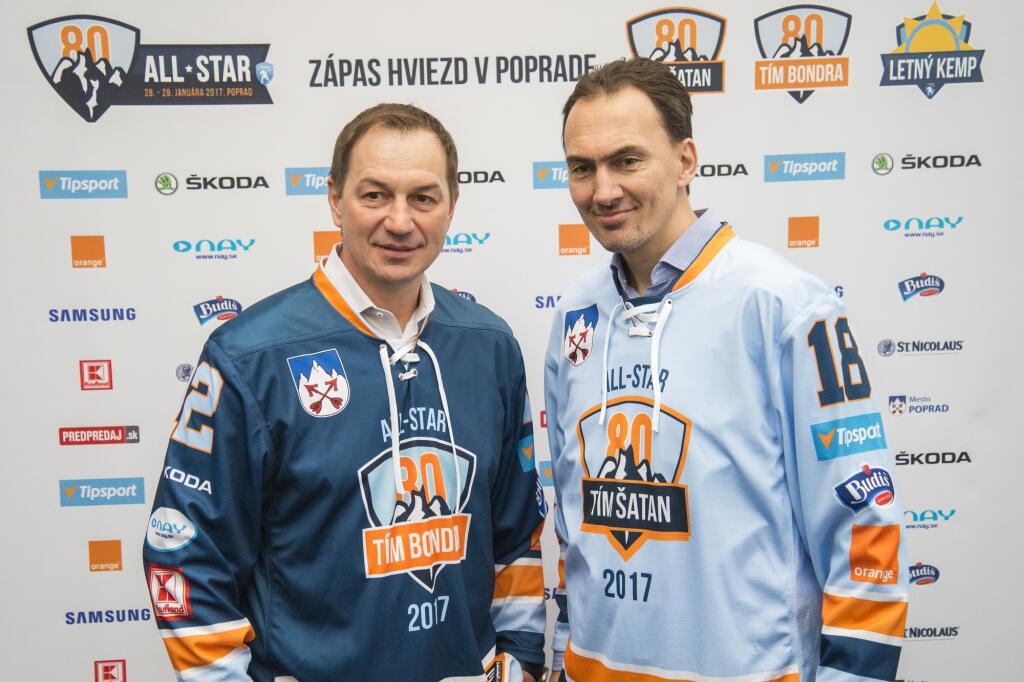 Peter Bondra(vľavo) s Miroslavom Šatanom.