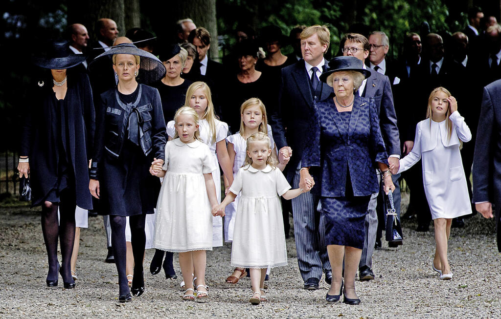 Holandská kráľovská rodina
na pohrebe princa Johana