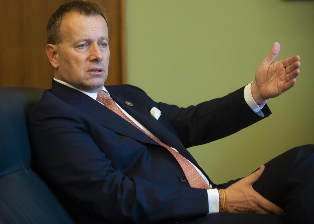 Na snímke predseda NR SR Boris Kollár (Sme rodina) počas rozhovoru pre Tlačovú agentúru SR 13. júna 2020 v Bratislave. FOTO TASR - Jakub Kotian