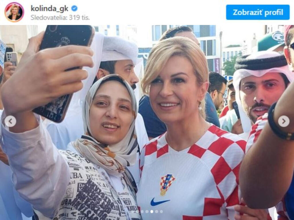 Kolinda nechýba ani na MS vo futbale v Katare a ako inak, aj tam spôsobila poriadny rozruch. Fanúšikovia ju v uliciach neprehliadli a rozdala množstvo fotiek.