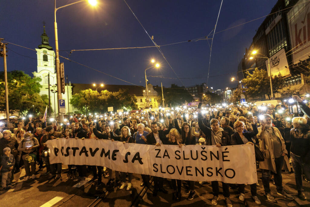 Pochod Za slušné Slovensko v Bratislave