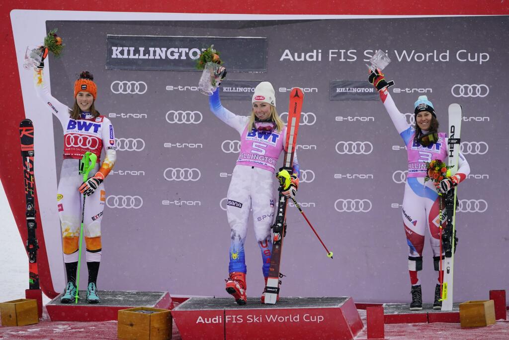 Shiffrinová slávila v slalome 46. triumf v SP, čím sa v počte víťazstiev v jednej disciplíne vyrovnala rekordérovi Ingemarovi Stenmarkovi, legendárny Švéd dosiahol 46 prvenstiev v obrovskom slalome.