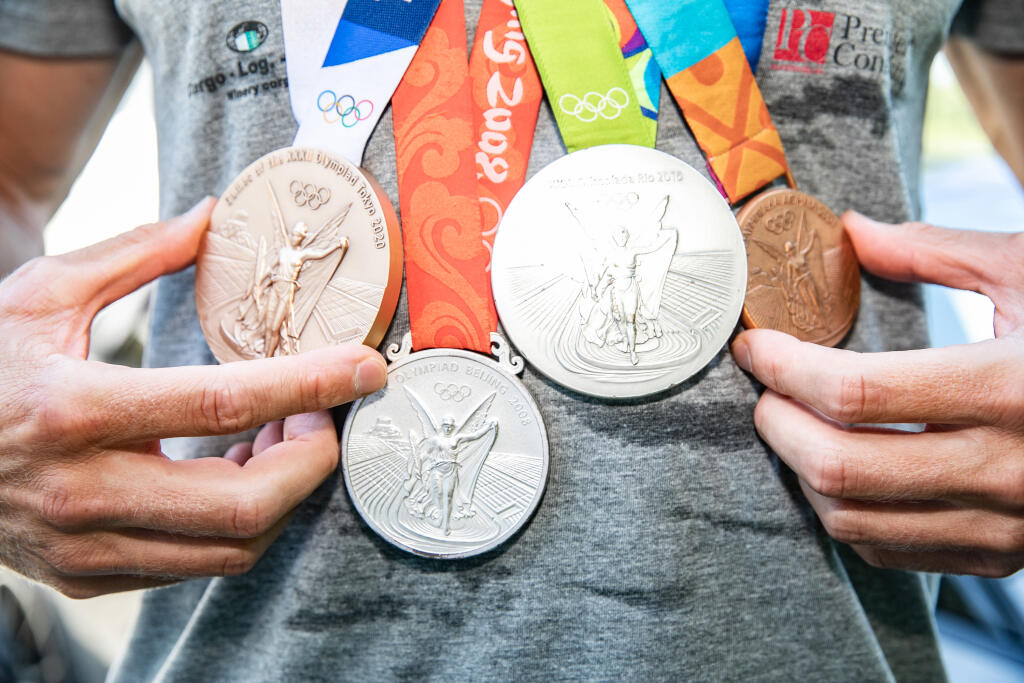 Erik Vlček so svojimi štyrmi olympijskými medailami.