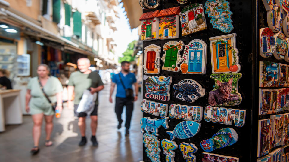 Corfu magnets seen in the little store at the Corfu Old Town