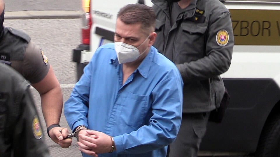 Odsúdený Ladislav Bašternák na verejnom pojednávaní 15. novembra 2021, kedy žiadal o svoje podmienečné prepustenie na slobodu.