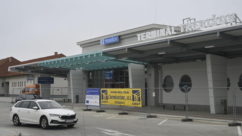 Pictured is the newly built bus station as part of the construction of the Terminal of Integrated Passenger Transport (TIOP) in Trebišov on September 18, 2023. PHOTO TASR - Roman Hanc
