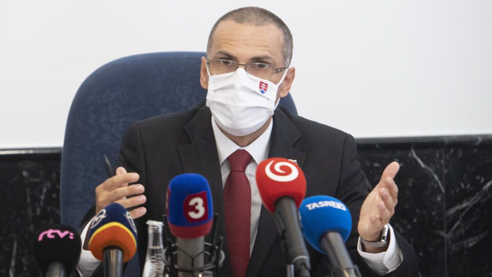 Na snímke generálny prokurátor SR Maroš Žilinka počas vyhlásenia 2. septembra 2021 v Bratislave. FOTO TASR – Martin Baumann