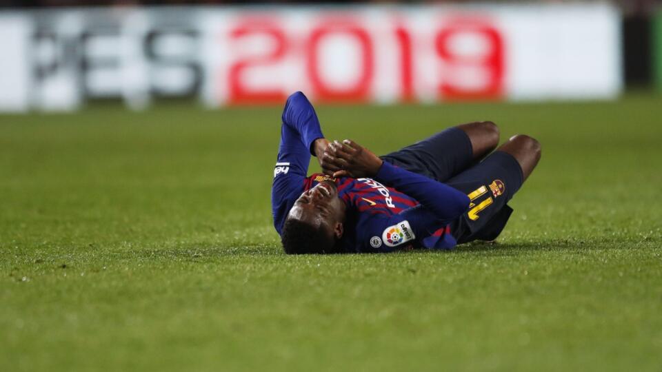 Francúzsky futbalista Ousmane Dembele z FC Barcelona si v nedeľňajšom stretnutí najvyššej španielskej súťaže s Leganes zranil ľavú nohu.