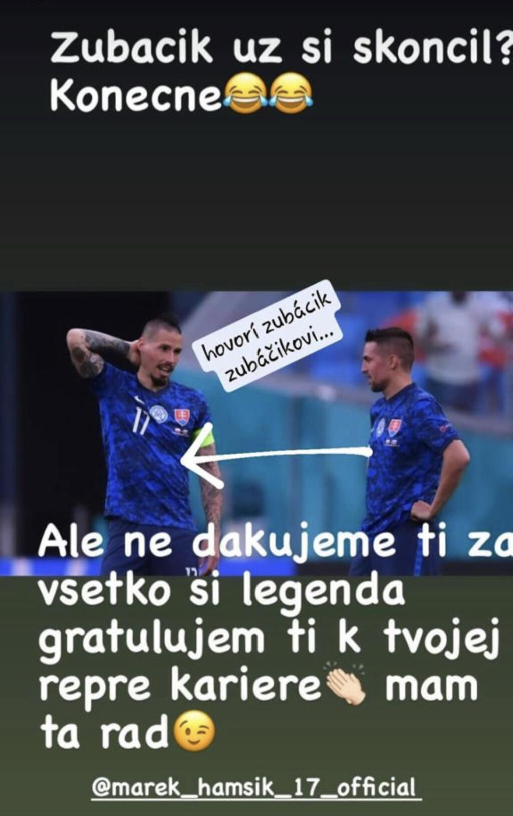 Chladnou toto nenechalo jeho mamu Andreu, ktorá na synov vtip trefne zareagovala. Robo sa musí červenať doteraz