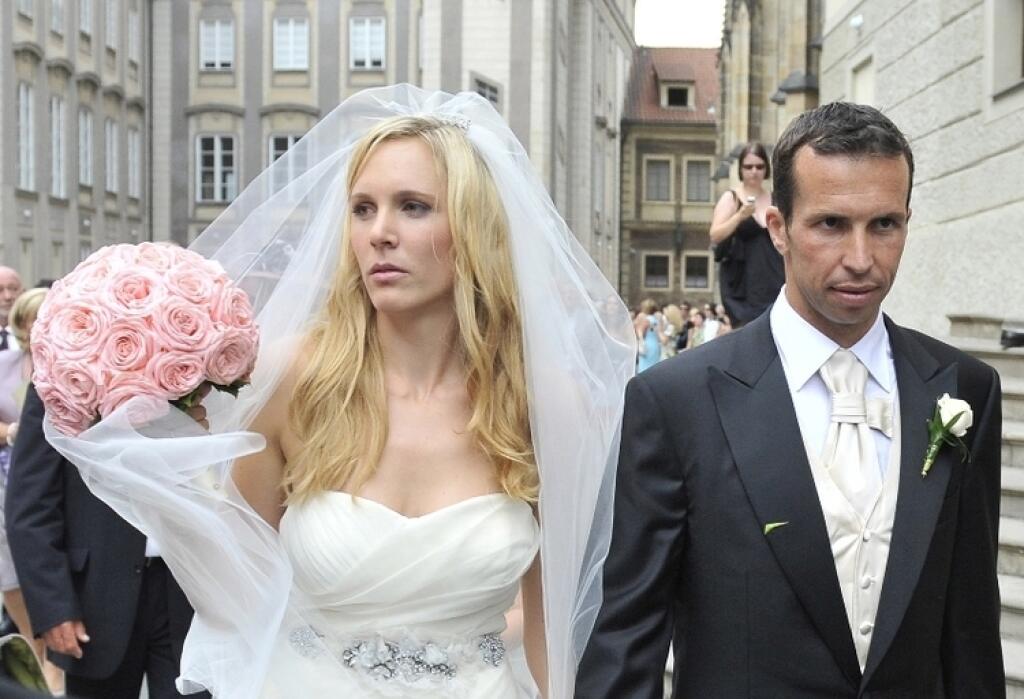 Radek Štěpánek s manželkou Nicol, s ktorou sa po prvej svadbe rozviedol.