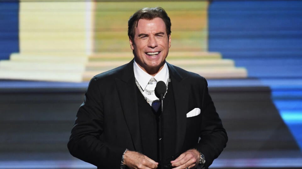 LOS ANGELES, CA - FEBRUARY 12:  Actor John Travolta speaks onstage during The 59th GRAMMY Awards at STAPLES Center on February 12, 2017 in Los Angeles, California.  (Photo by Kevin Winter/Getty Images for NARAS)