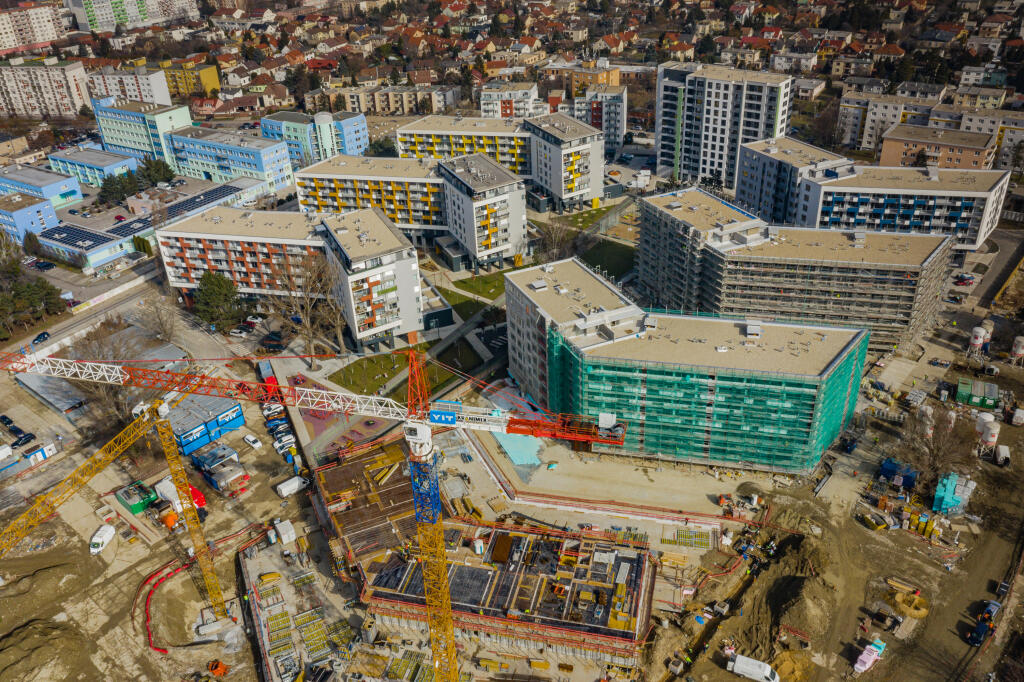 Na leteckej snímke developerský projekt Nuppu v Bratislave.