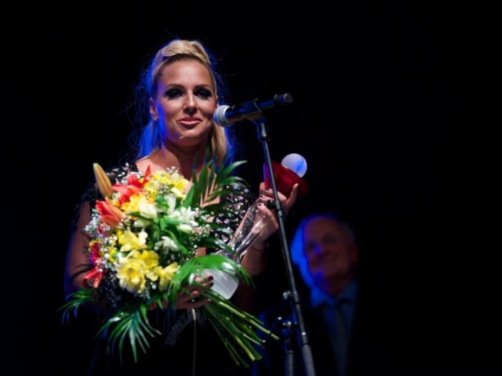 Zo slávnostného ude¾ovania ankety Tenista roka 2013 v bratislavskom NTC 19. decembra 2013. Na snímke vítazka v kategórii
