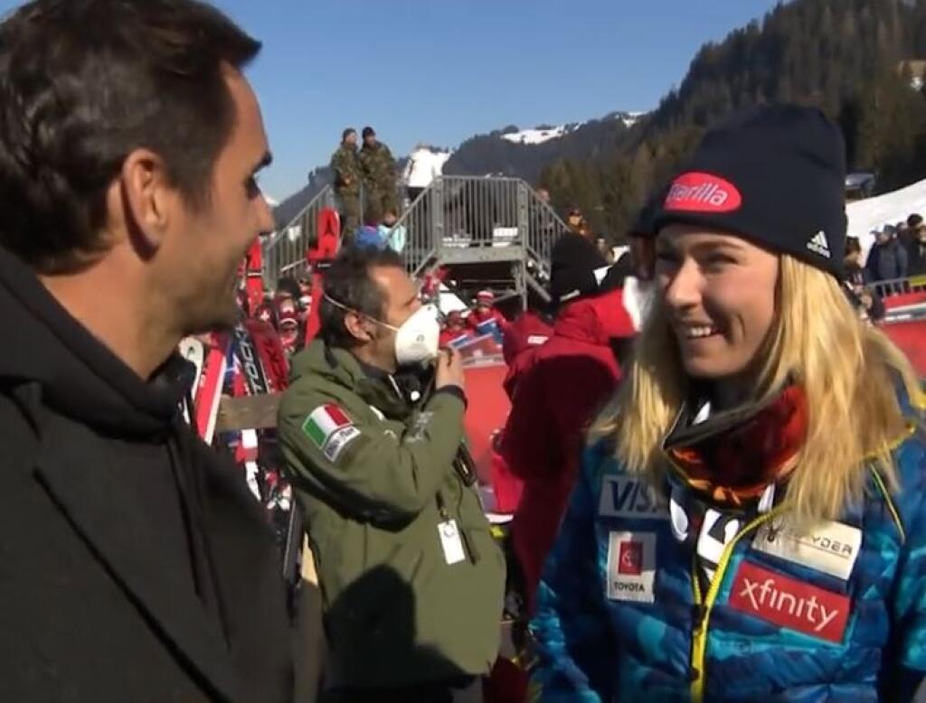 Rozhovor s Federerom v Lenzerheide si nenechala ujsť ani americká lyžiarka Mikaela Shiffrinová.