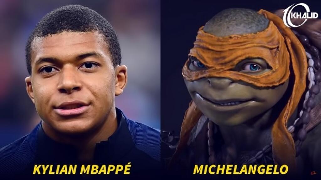 Kylian Mbappé – rozprávková postavička z Ninja korytnačiek Michelangelo