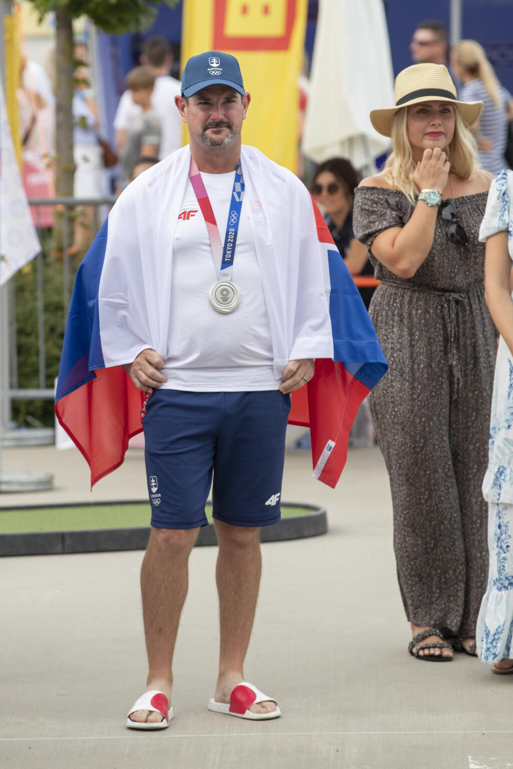 Autogramiáda slovenských olympionikov po návrate z japonského Tokia v X-Bionic Šamorín. Rory Sabbatini síce meškal, no oslavy napokon stihol.