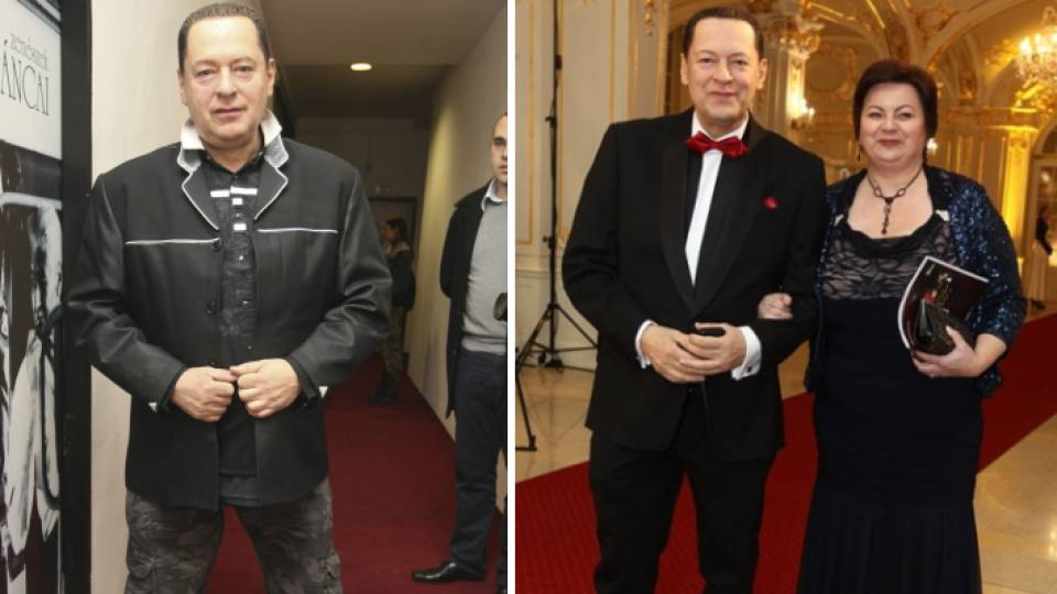 Peter Justin Topoľský sa po výraznom schudnutí začína pomaly na seba opäť podobať. Na snímke vpravo uplynulú sobotu počas Bratislavského Bálu.