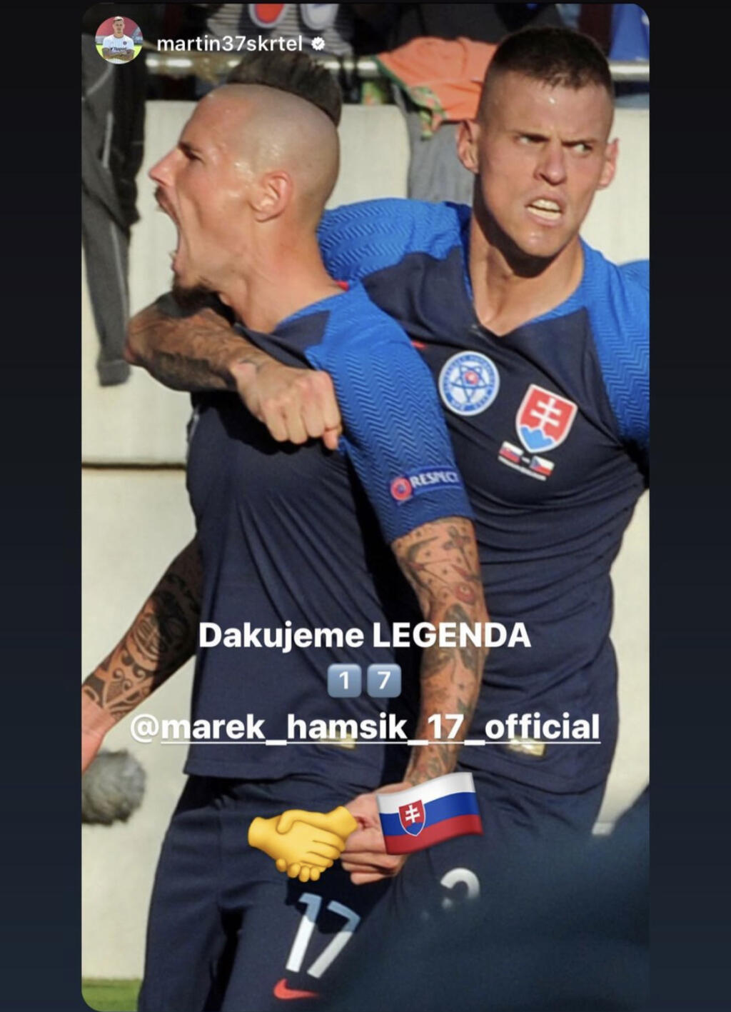 Na svojho dlhoročného kolegu z reprezentácie nezabudol ani legenárny obranca Martin Škrtel.