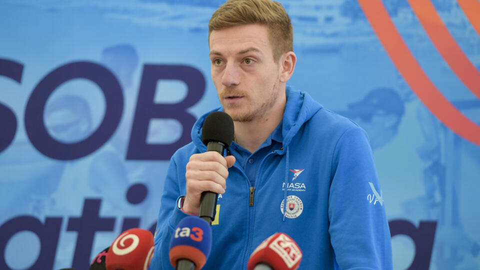 Na snímke slovenský šprintér Ján Volko počas tlačovej konferencie k 18. ročníku ČSOB Bratislava Marathon 31. marca 2023 v Bratislave. FOTO TASR - Pavol Zachar