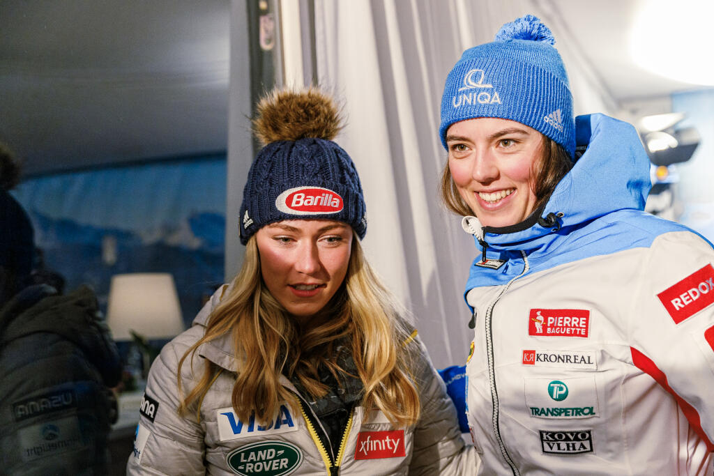 Mikaela Shiffrinová a Petra Vlhová.
