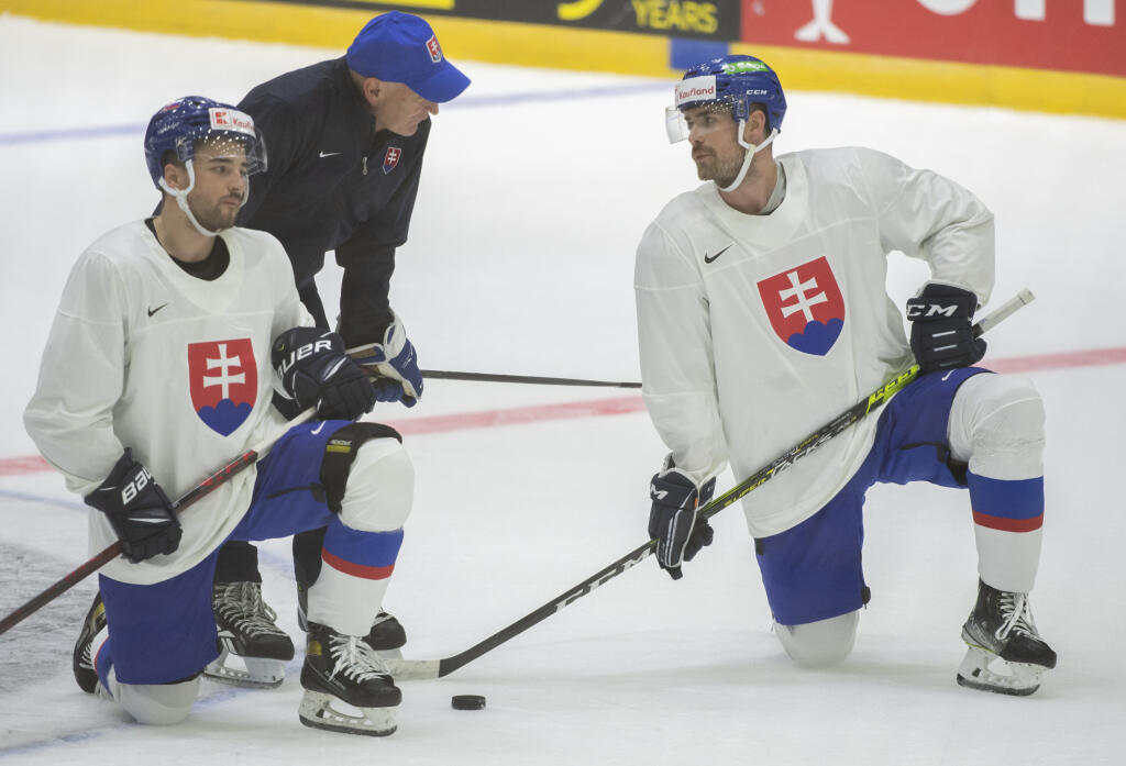 Prvý tréning slovenskej hokejovej reprezentácie pred začiatkom svetového šampionátu v Helsinkách.