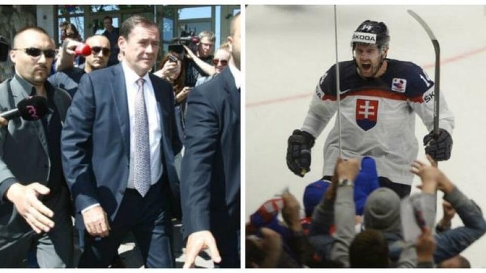 Juraj Široký na polícii (vľavo) a Andrej Meszároš počas zápasu s Bieloruskom (vpravo).