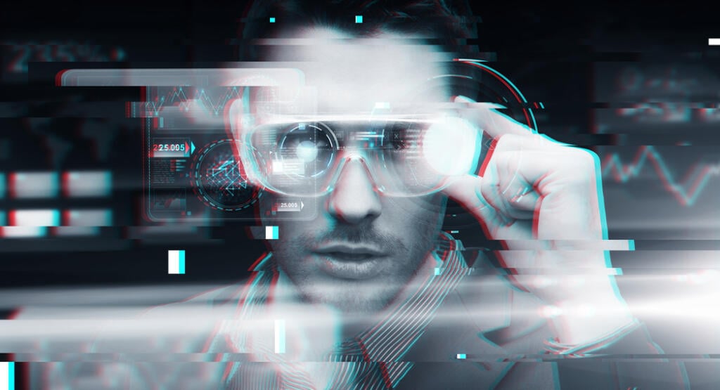 Cyberspace,,Augmented,Reality,,Technology,And,People,-,Man,In,3d