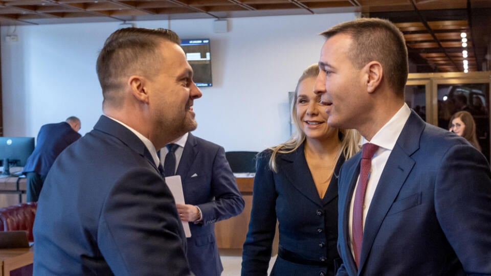 23. schôdza NR SR, ktorej hlavným programom je schvaľovanie rozpočtu Slovenskej republiky na rok 2025. Na snímke je Samuel Migaľ a Tomáš Drucker.