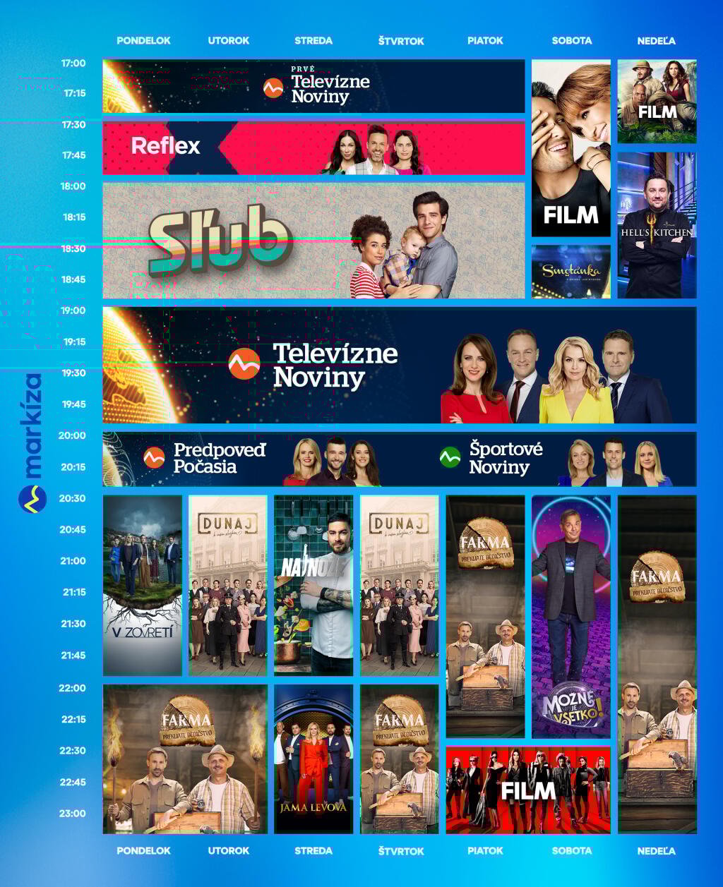 Jesenná televízna štruktúra televízie Markíza.