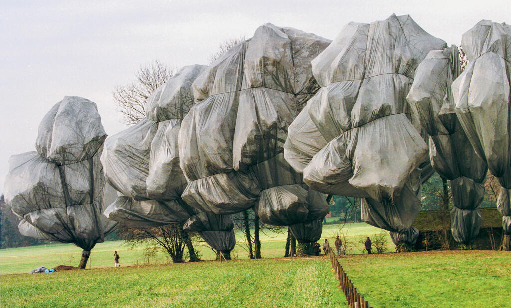 Zahaľovaniu stromov sa Christo a Jeanne-Claude venovali od 60. rokov