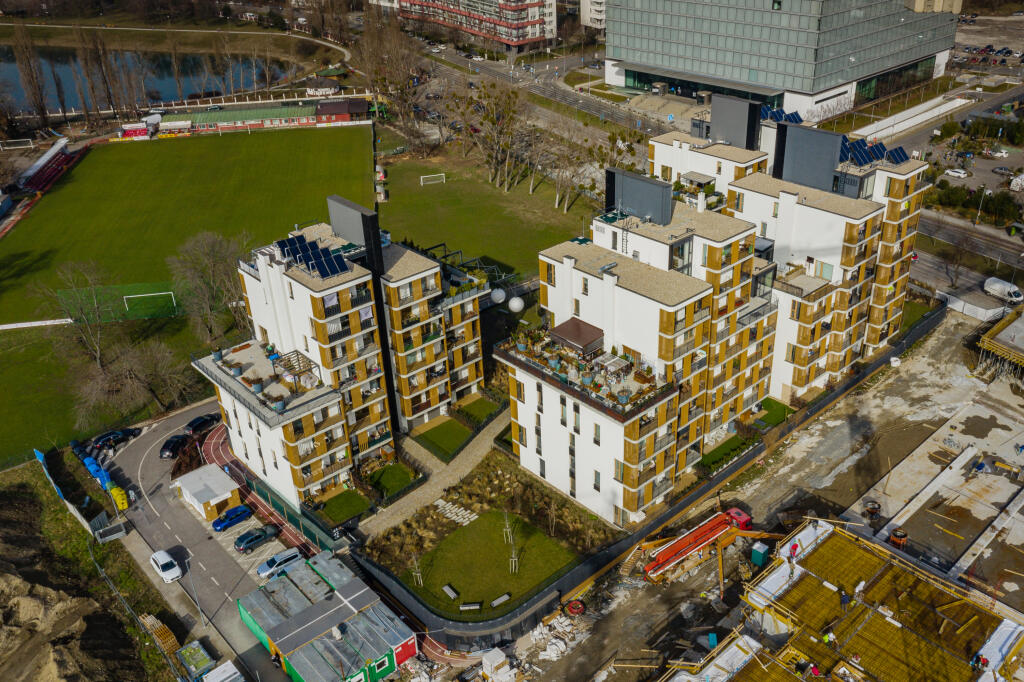 Na leteckej snímke developerský projekt N!DO v Bratislave.