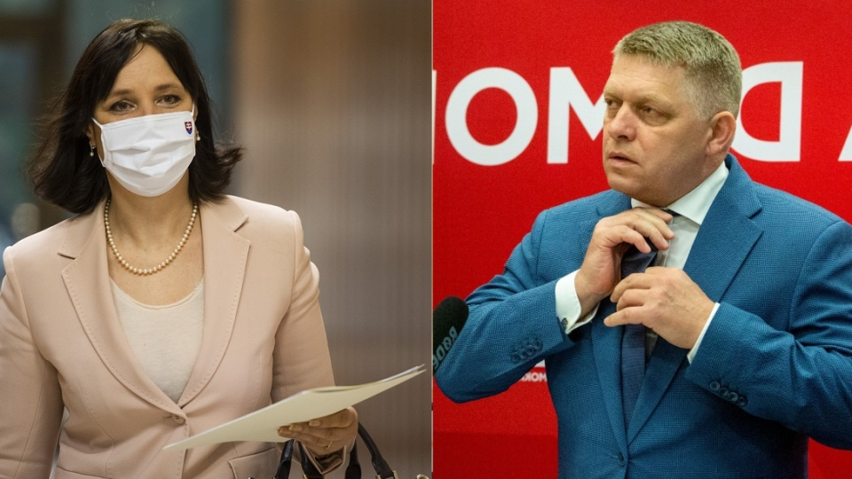 Veronika Remišová (Za ľudí) a Robert Fico (Smer-SD)