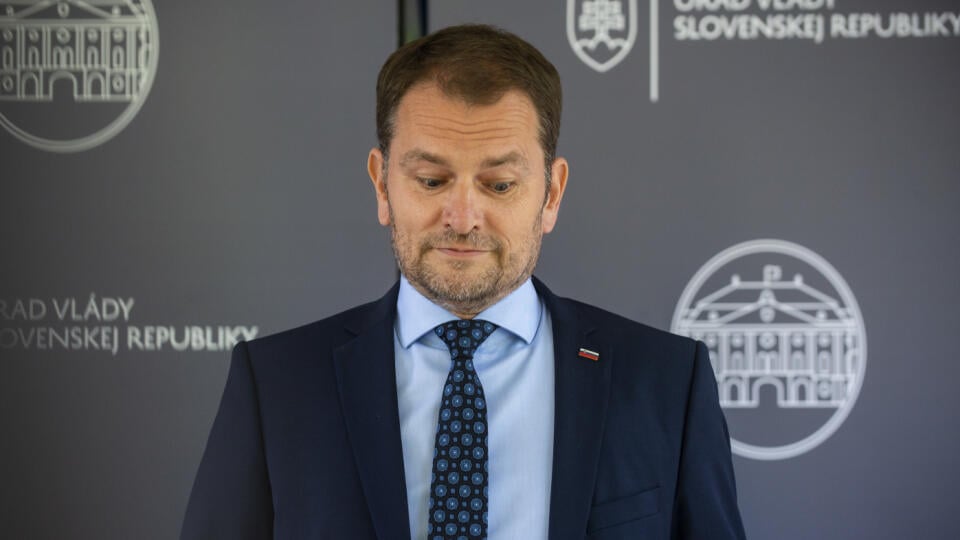 Na snímke predseda vlády SR Igor Matovič počas tlačovej konferencie ohľadne svojej diplomovej práce 22. júla 2020 v Bratislave. FOTO TASR - Jakub Kotian