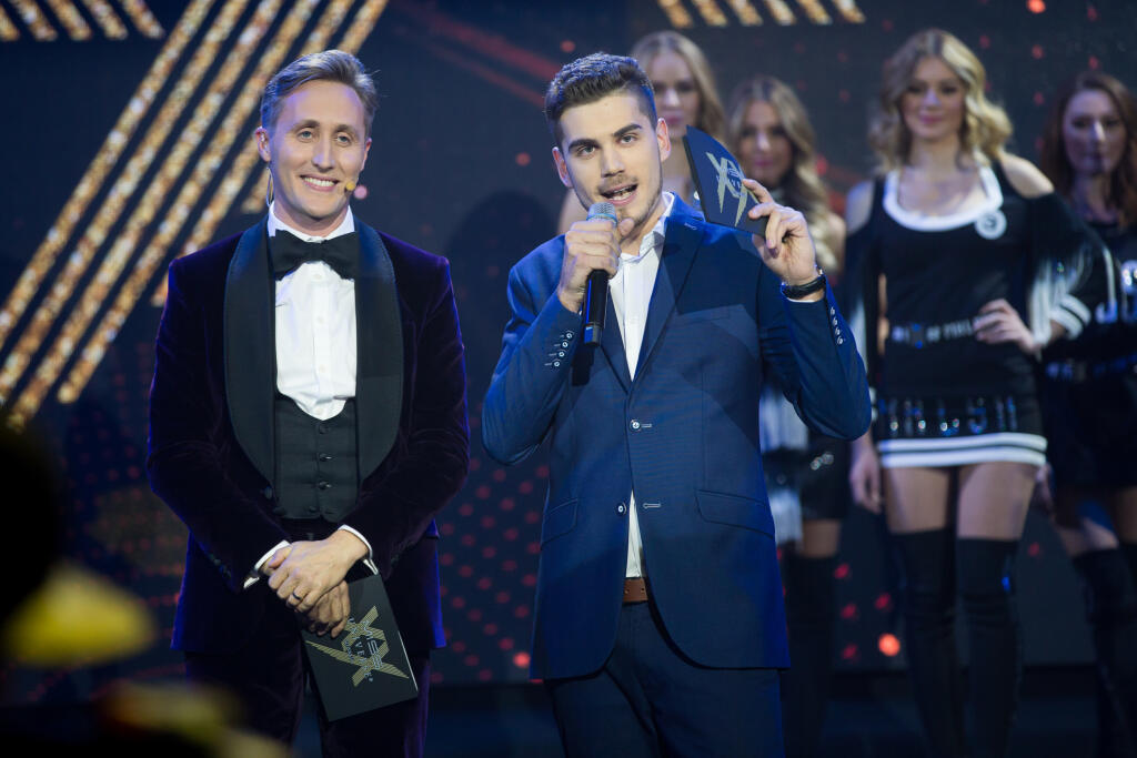 Finále Miss Universe 2018 v Banskej Bystrici. Na snímke Matej Cifra a Daniel Sebastián Štrauch.